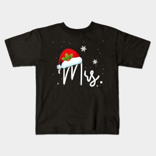 Mr and Mrs Claus Couples Funny - Santa Family Christmas Pjs Kids T-Shirt